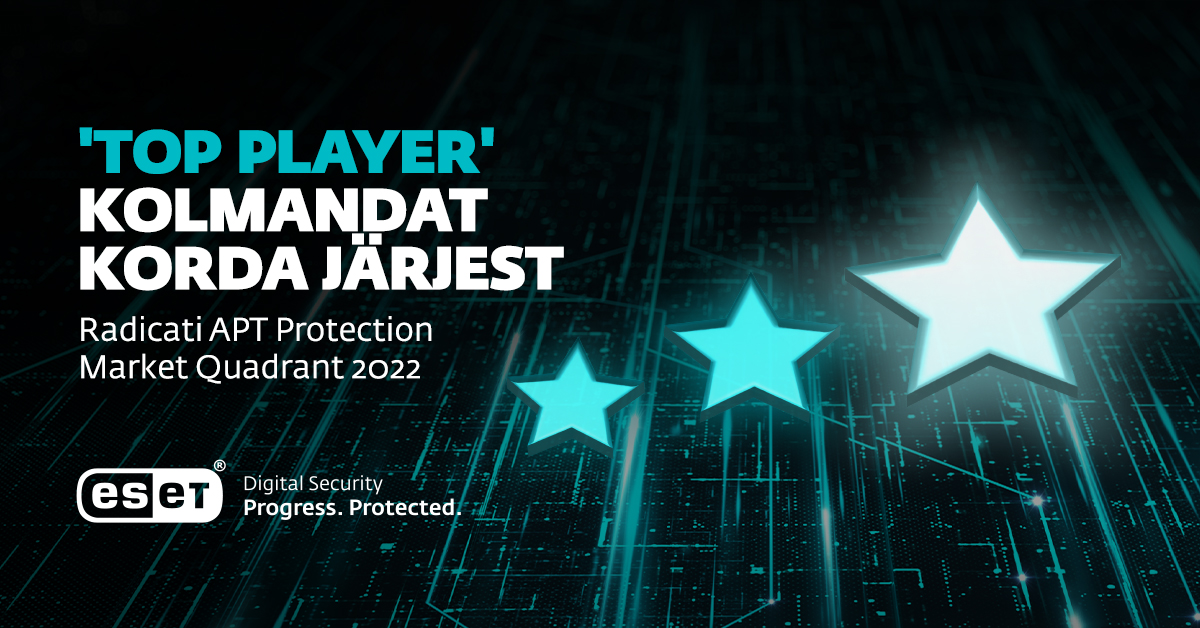 ESET named ‘Top Player’ for the third consecutive time in Radicati APT Protection